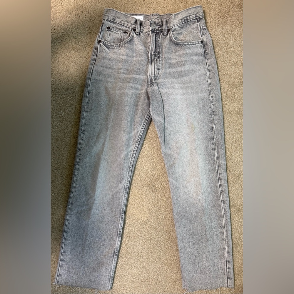 New Zara grey acid washed jeans 6